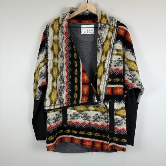 Anthropologie Dolan Sweater Cardigan Women M Multicolor Wool Aztec Southwestern - Picture 1 of 8